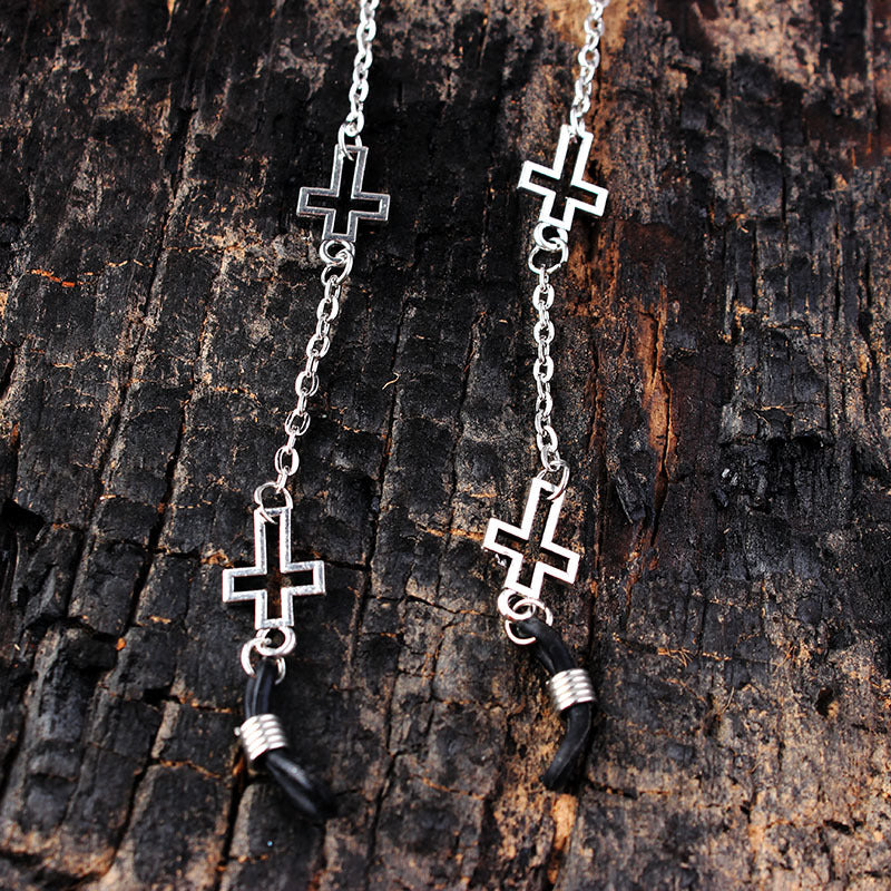 Alloy Moon Glasses Hanging Chain Cross Pentagram Sun Glasses Chain