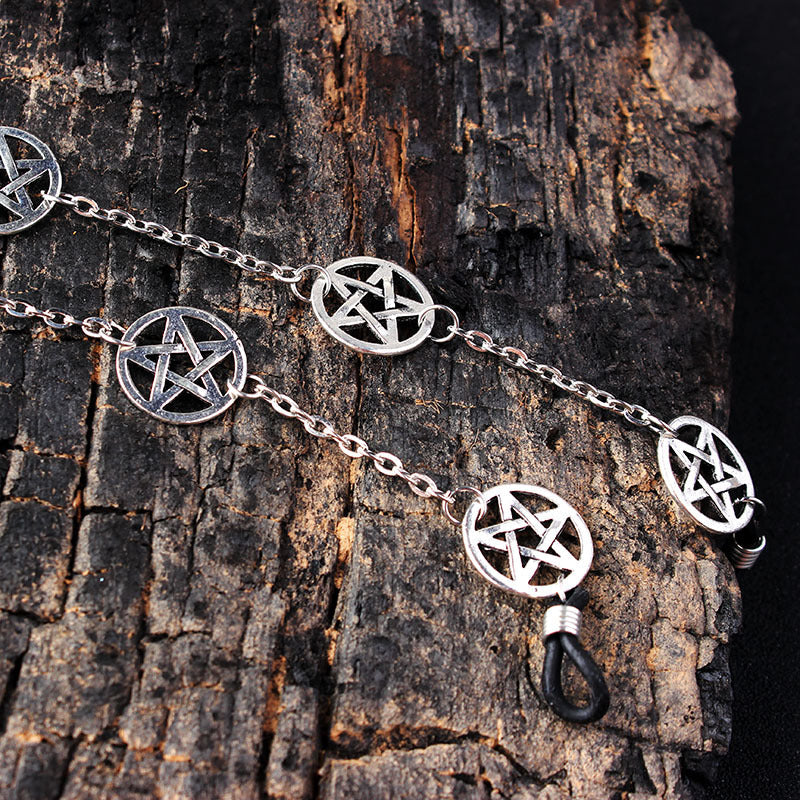 Alloy Moon Glasses Hanging Chain Cross Pentagram Sun Glasses Chain