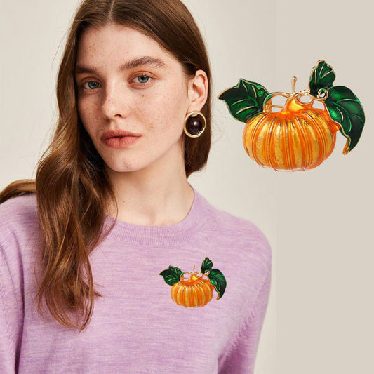 Alloy suit pumpkin vegetable brooch