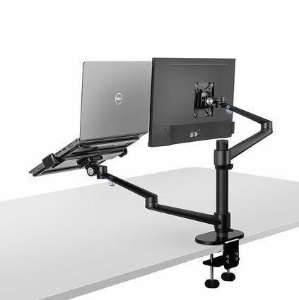 Aluminum Multifunction Ergonomics Desk Laptop Stand Monitor Desktop Holder Computer Full Motion With Column Bar