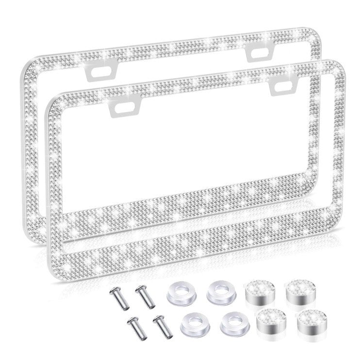 American Standard Diamond-studded Stainless Steel License Plate Frame