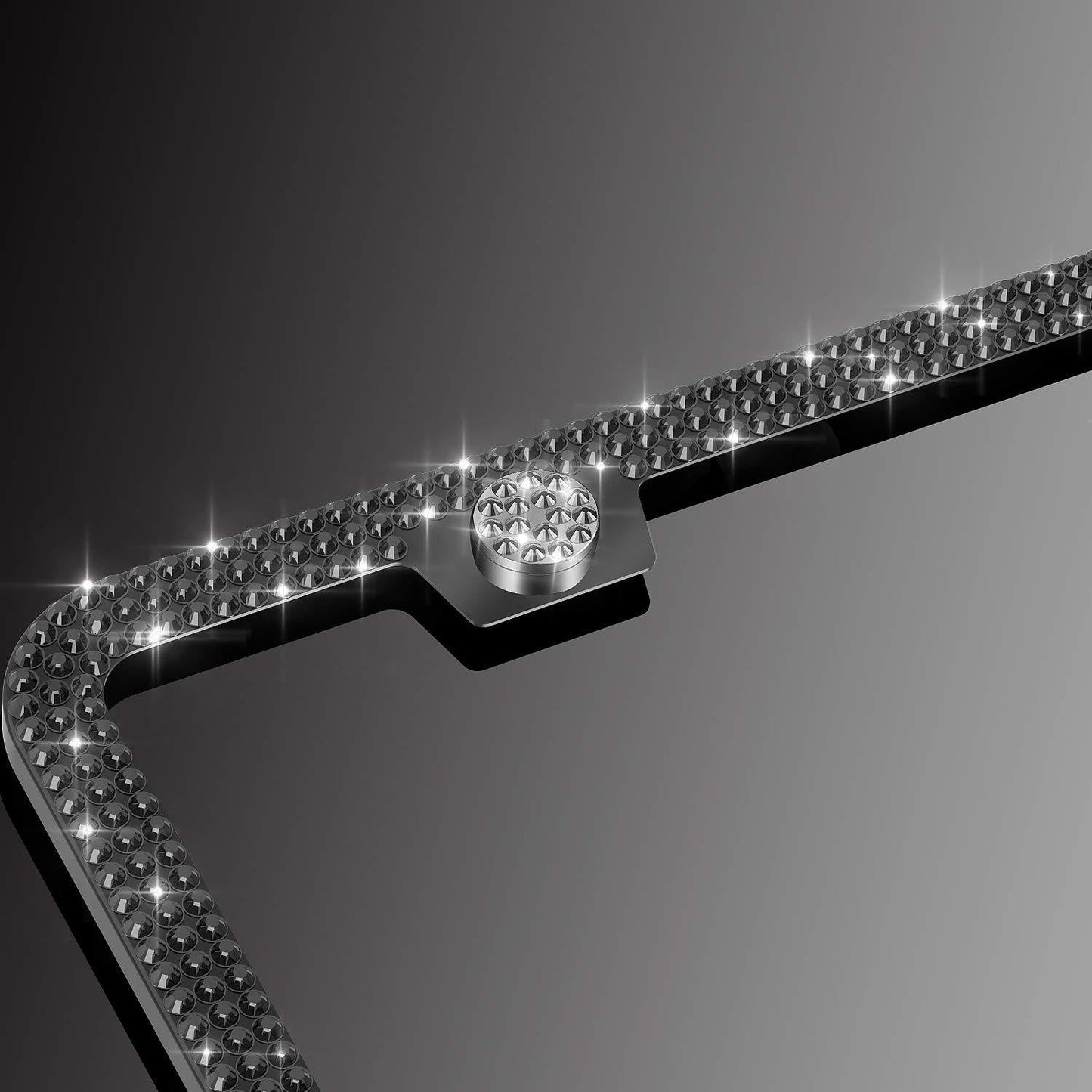 American Standard Diamond-studded Stainless Steel License Plate Frame