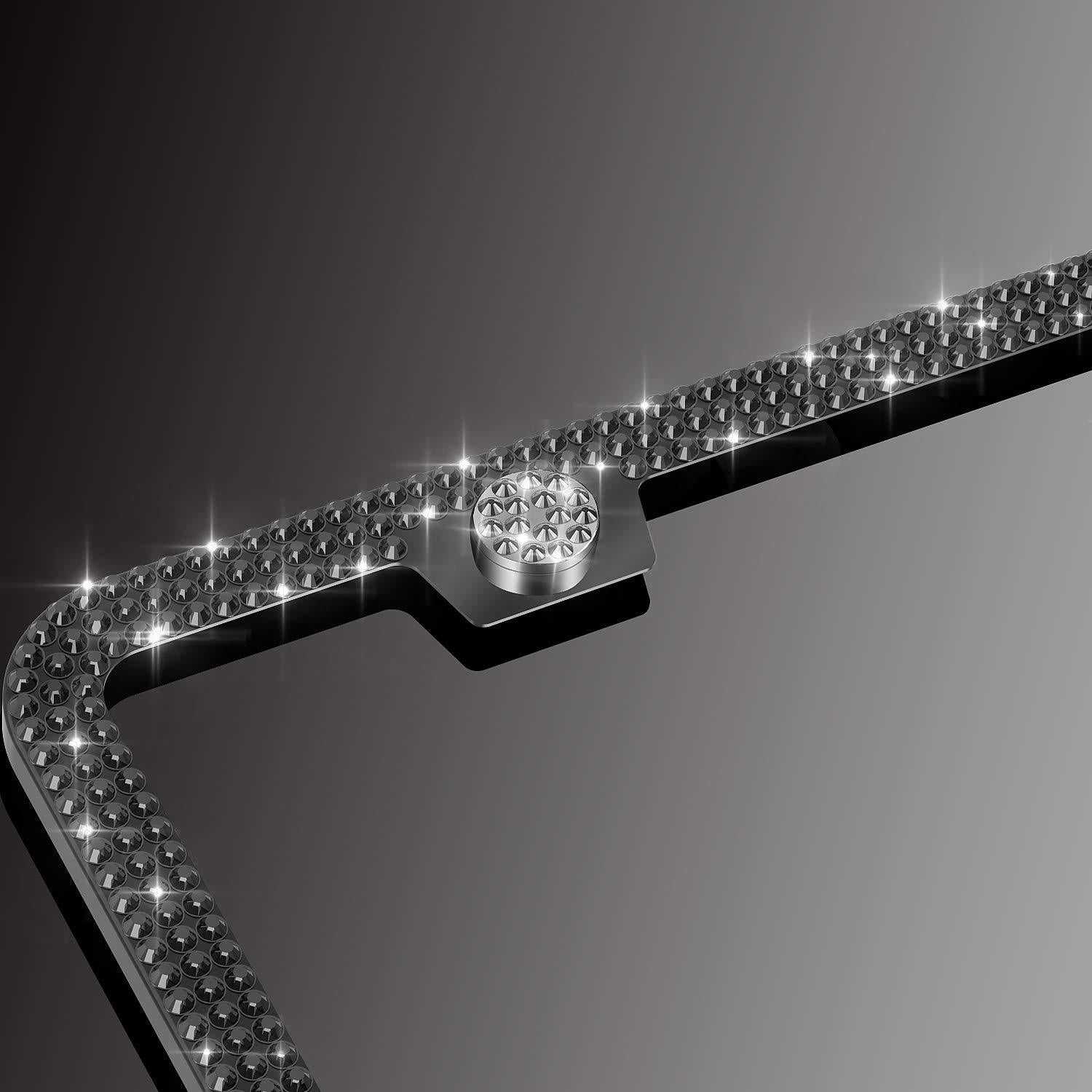 American Standard Diamond-studded Stainless Steel License Plate Frame