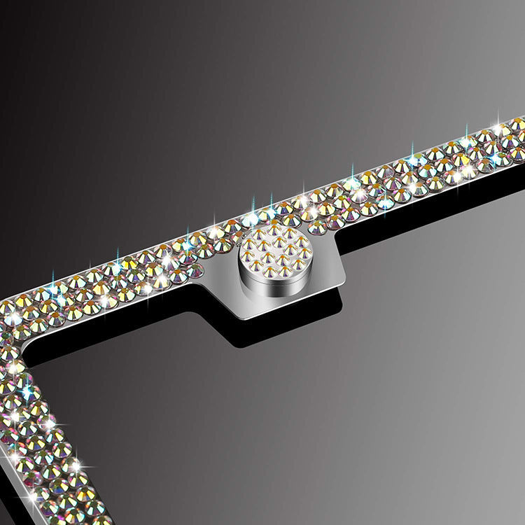 American Standard Diamond-studded Stainless Steel License Plate Frame