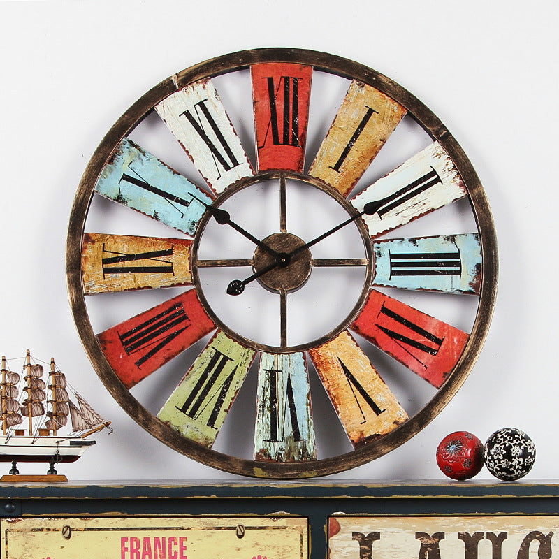 American retro iron wall clock