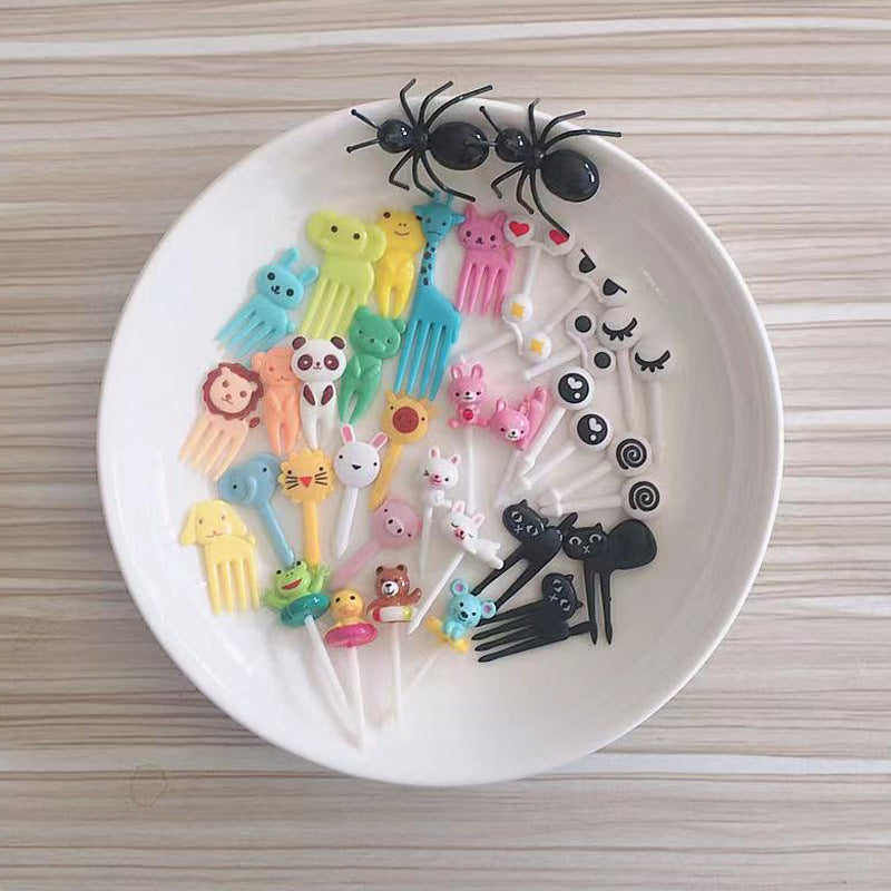 Animal Farm Cute Mini Children's Fruit Fork Creative Plastic Lunch Box Decoration