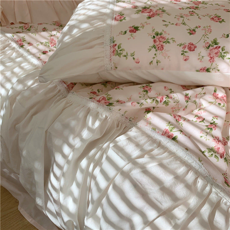 Anna's Rose Garden Ins Retro French Romantic Floral 15 Bed Pure Cotton Four-piece Set