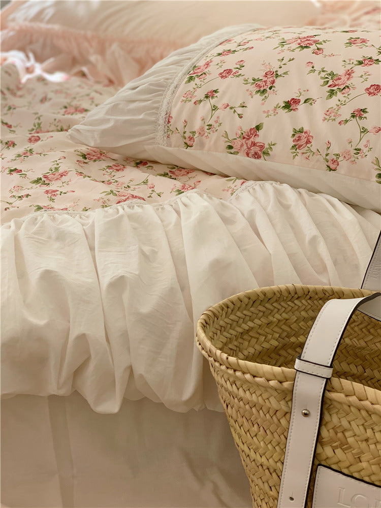 Anna's Rose Garden Ins Retro French Romantic Floral 15 Bed Pure Cotton Four-piece Set