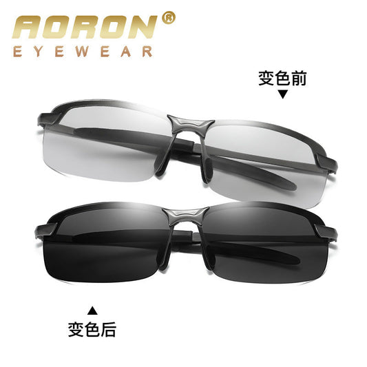 Aolong New Color-changing Polarized Sunglasses Men And Women Sunglasses Driving Glasses All-weather Glasses 3043