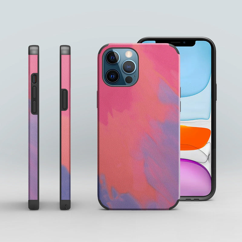 Art color painting mobile phone case is suitable for Apple iphone13pro protective case