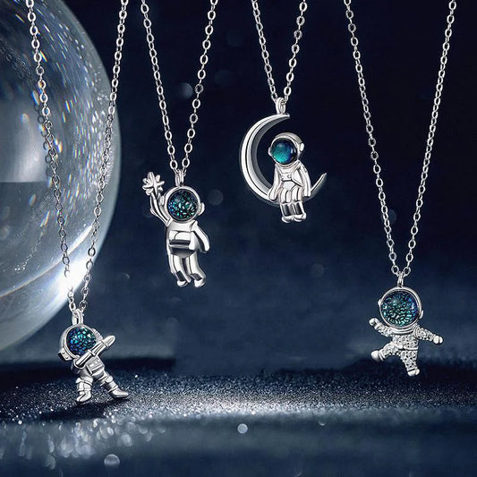 Astronaut Couple Necklace Astronaut Pendant Clavicle Chain - globaltradeleader