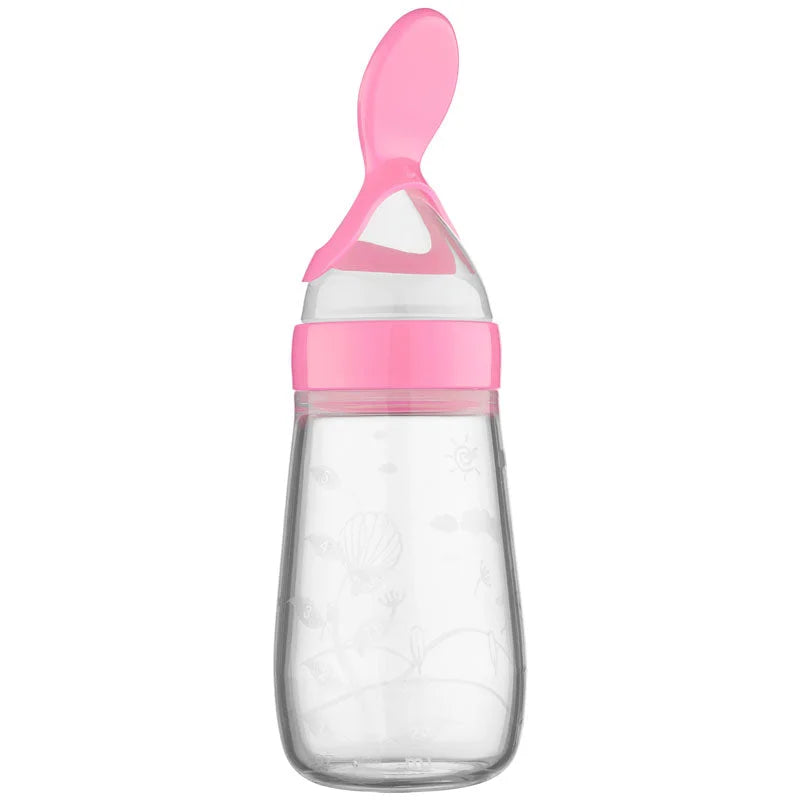 Baby Flat Bottom Silicone Squeeze Rice Cereal Bottle - globaltradeleader