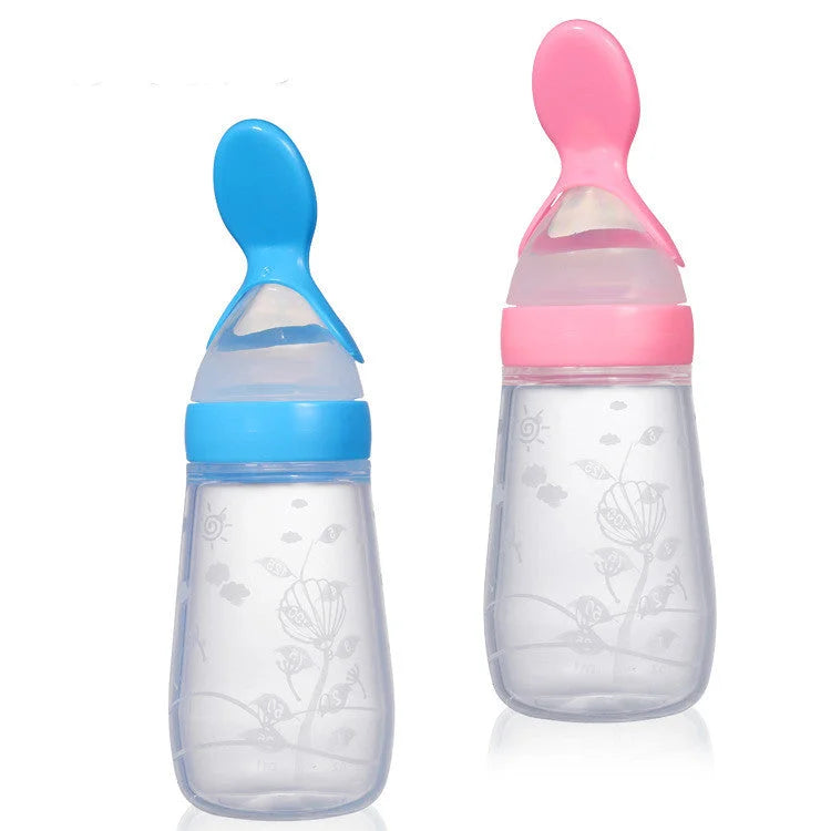 Baby Flat Bottom Silicone Squeeze Rice Cereal Bottle - globaltradeleader