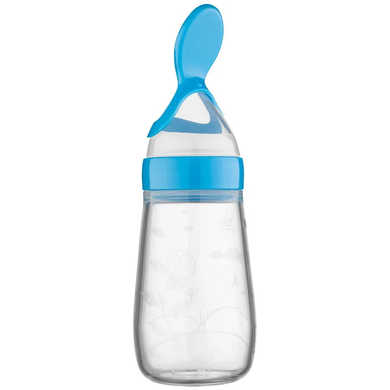 Baby Flat Bottom Silicone Squeeze Rice Cereal Bottle - globaltradeleader