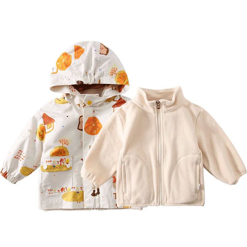 Baby Jacket Fall 2022 New Boys And Girls Jacket Jacket Polar Fleece Two-piece Autumn Three-in-One - globaltradeleader