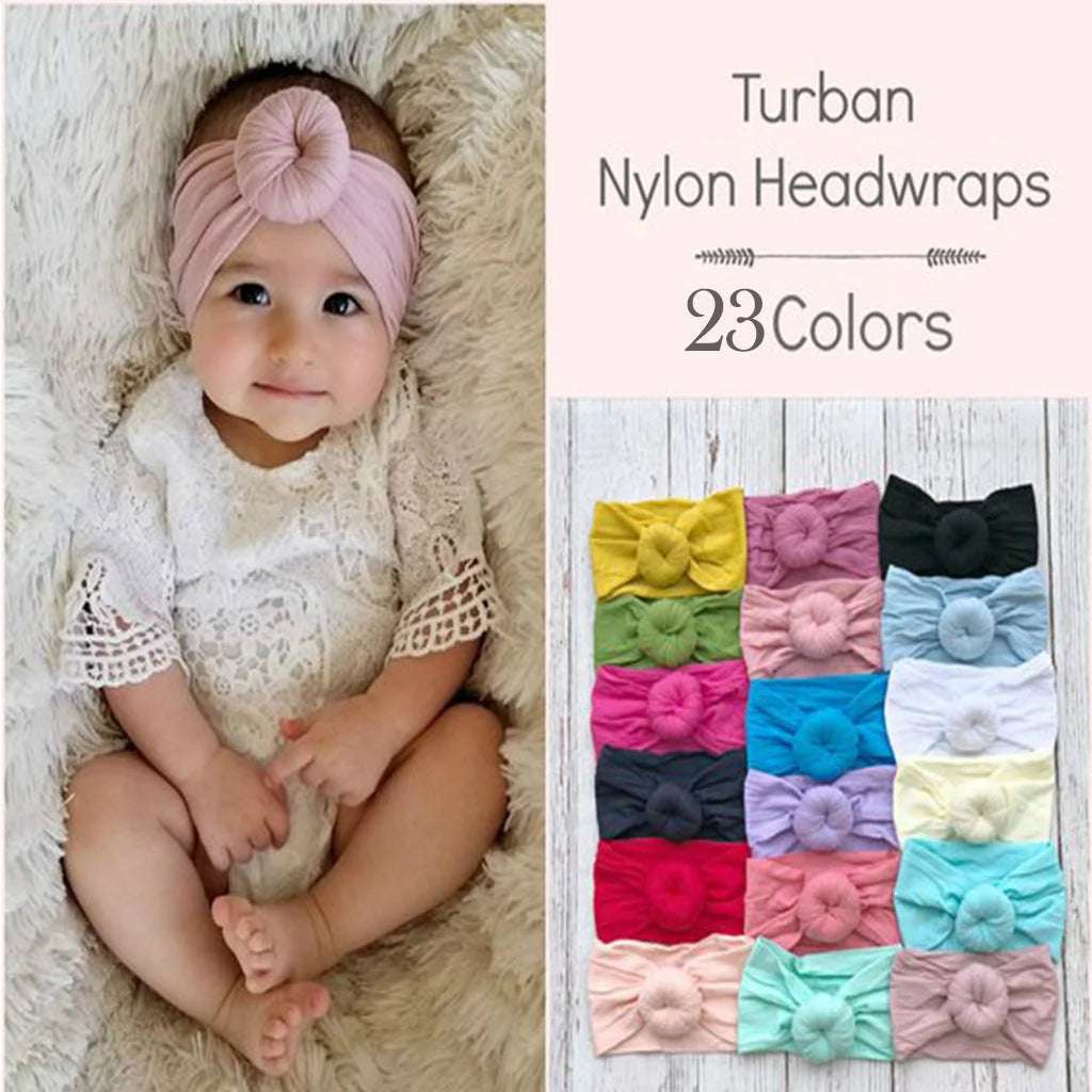Baby Nylon Children's Soft Ball Stockings Wide Hair Band Turban - globaltradeleader