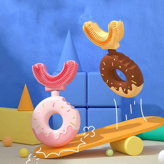 Children's Manual U-shaped Silicone Baby Donut Toothbrush Artifact - globaltradeleader