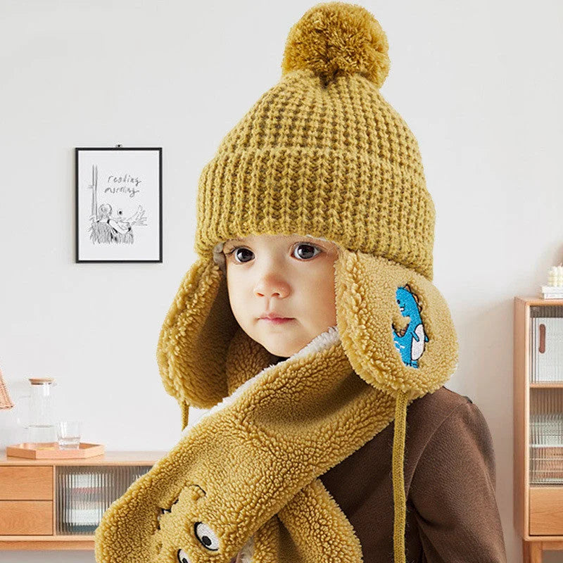 Children's Fleece Warm Hat And Scarf Set - globaltradeleader