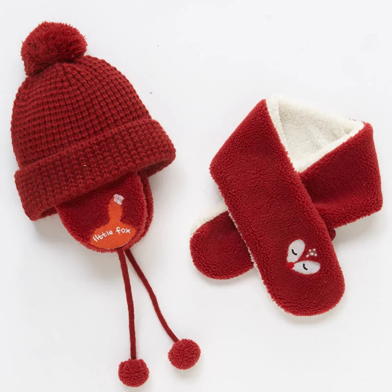 Children's Fleece Warm Hat And Scarf Set - globaltradeleader