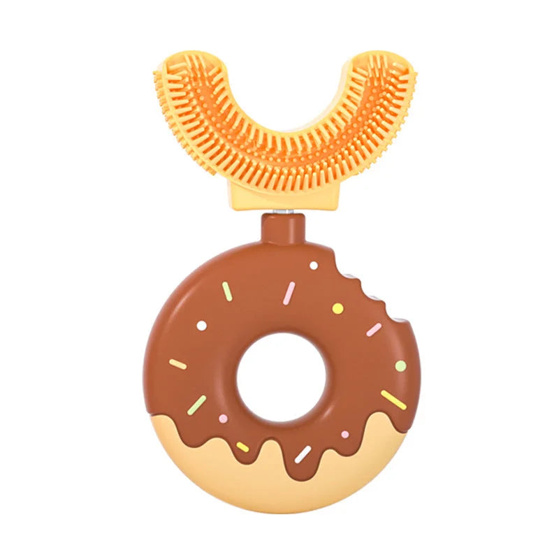 Children's Manual U-shaped Silicone Baby Donut Toothbrush Artifact - globaltradeleader