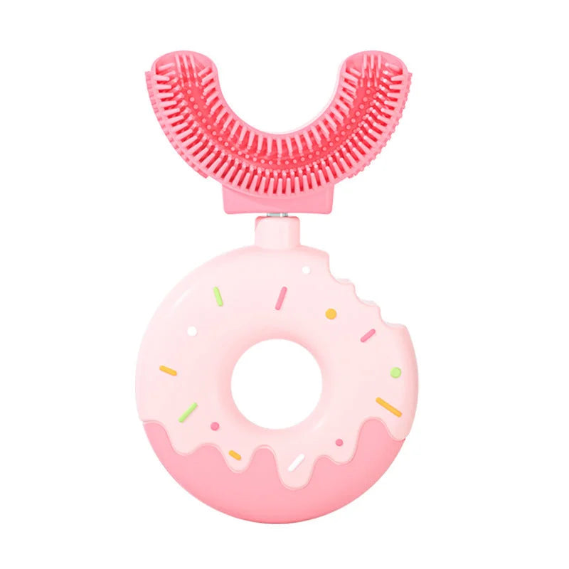 Children's Manual U-shaped Silicone Baby Donut Toothbrush Artifact - globaltradeleader