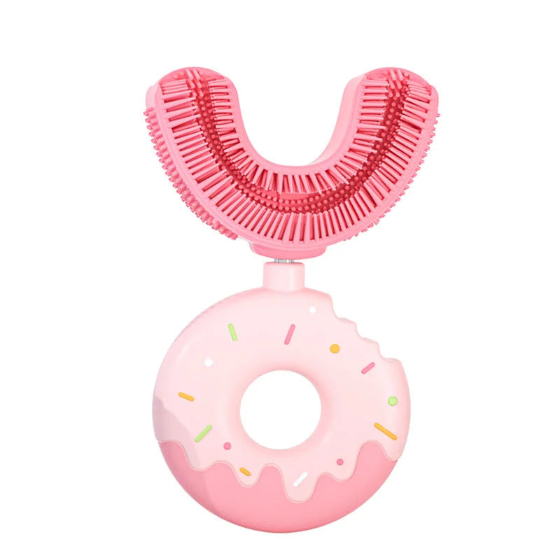 Children's Manual U-shaped Silicone Baby Donut Toothbrush Artifact - globaltradeleader