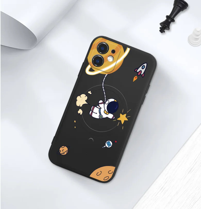 Compatible with Apple , Creative Astronaut Twelve Mini Liquid Silicone Protective Sleeve - globaltradeleader