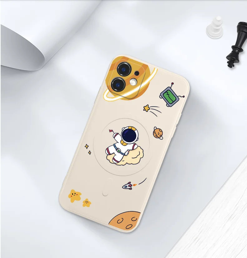 Compatible with Apple , Creative Astronaut Twelve Mini Liquid Silicone Protective Sleeve - globaltradeleader