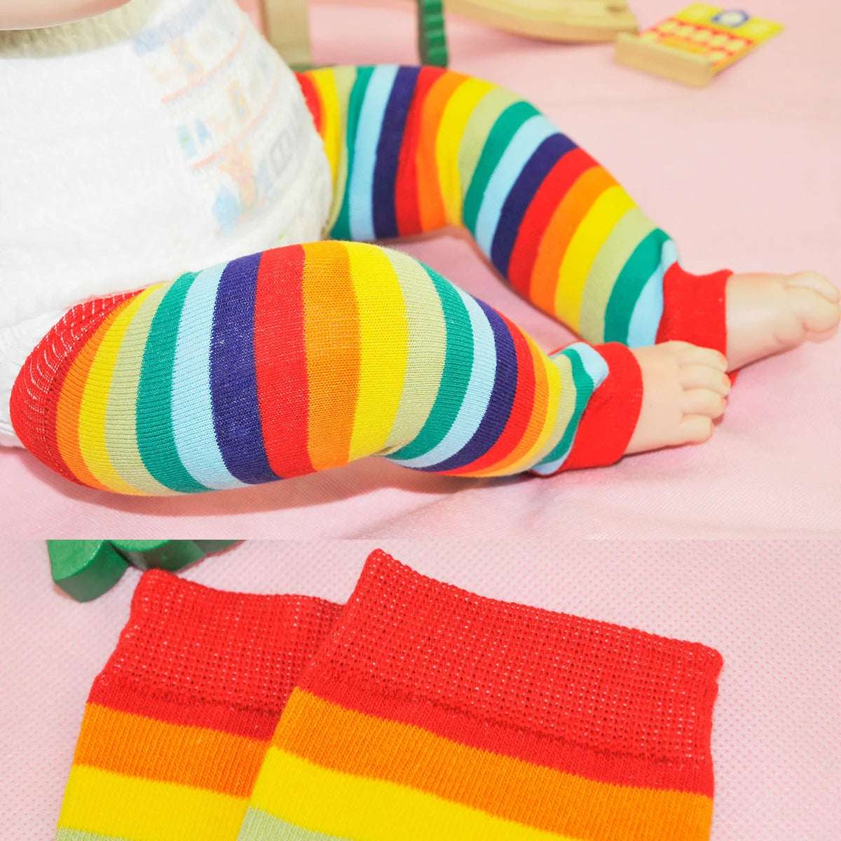 Cotton Four Seasons Rainbow Striped Children's Socks - globaltradeleader