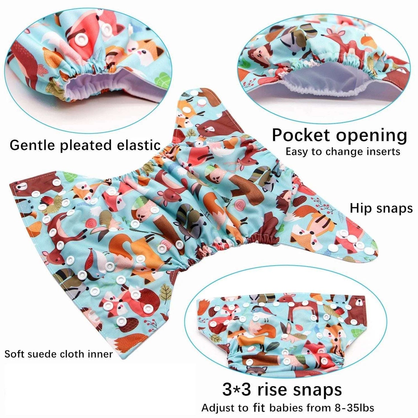 Cute Cartoon Printed Baby Cloth Diapers - globaltradeleader