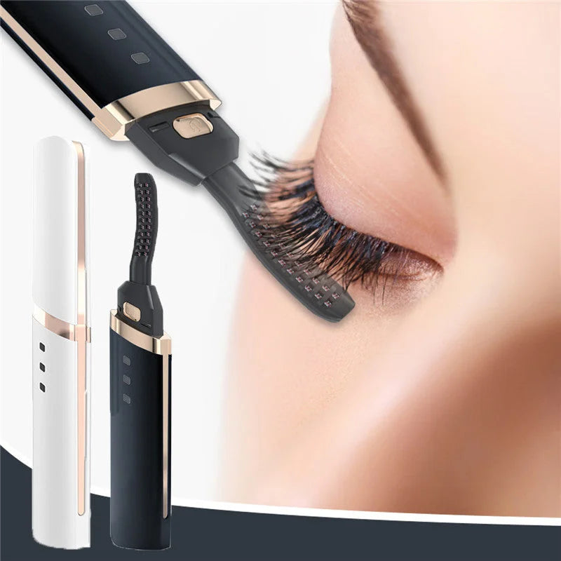 Electric Eyelash Curler Fast Heating Natural Eyelash Curling Iron Temperature Adjustable Makeup Eyelash Curling Pen - globaltradeleader