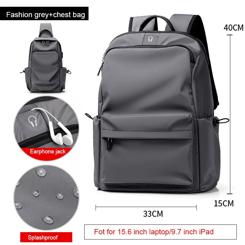 Fashion Simple Travel Bag Trendy Cool Male College Student Computer School Bag - globaltradeleader