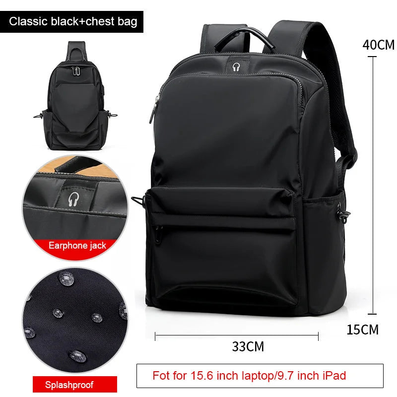 Fashion Simple Travel Bag Trendy Cool Male College Student Computer School Bag - globaltradeleader