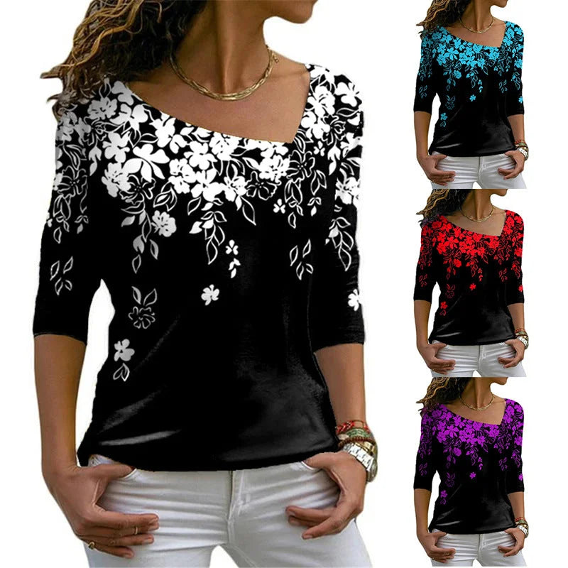 Fashion Women's Long-sleeved V-neck Top Bottoming Shirt - globaltradeleader