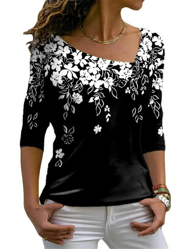 Fashion Women's Long-sleeved V-neck Top Bottoming Shirt - globaltradeleader