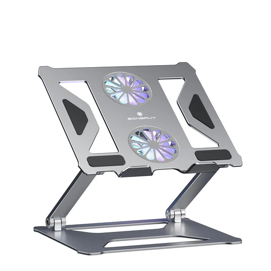 Foldable Laptop Table Stand With Double Cooling Fan - globaltradeleader