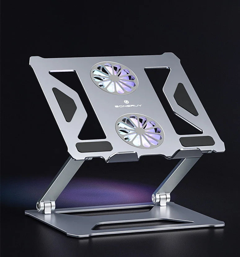 Foldable Laptop Table Stand With Double Cooling Fan - globaltradeleader