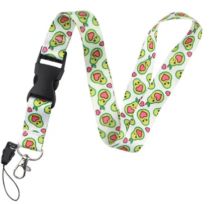 Fruit Avocado Cartoon Double-sided Printing Polyester Buckle Mobile Phone Lanyard - globaltradeleader