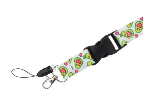 Fruit Avocado Cartoon Double-sided Printing Polyester Buckle Mobile Phone Lanyard - globaltradeleader