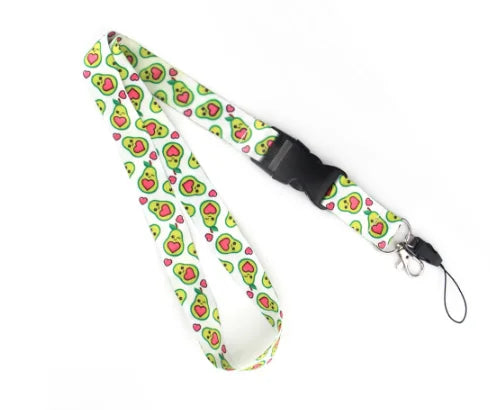 Fruit Avocado Cartoon Double-sided Printing Polyester Buckle Mobile Phone Lanyard - globaltradeleader