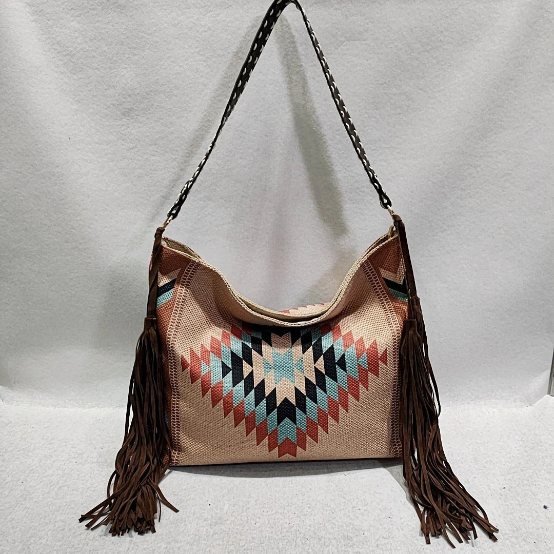 Hand-woven Cotton And Linen Shoulder Bag - globaltradeleader