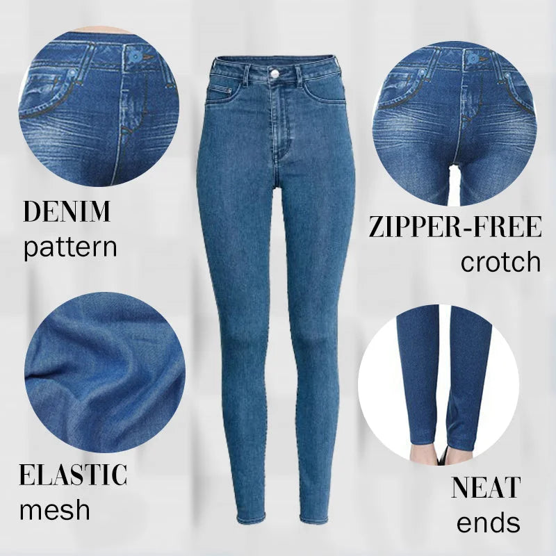 High Rise Waist Skinny Slim Fit Stretch Casual Basic Denim Pants With Faux  Pockets - globaltradeleader