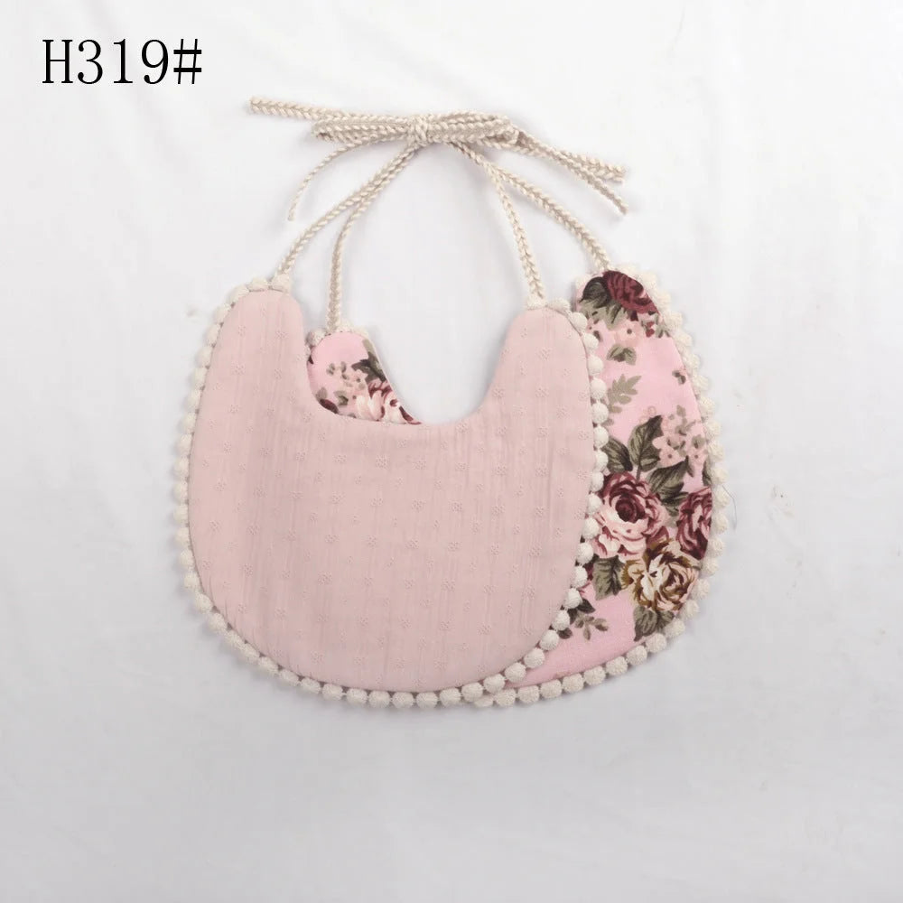 INS Popular European And American Foreign Trade Pure Cotton And Linen Two Layer Saliva Towel Amazon Hot Cross Border Supply Bib Bib - globaltradeleader