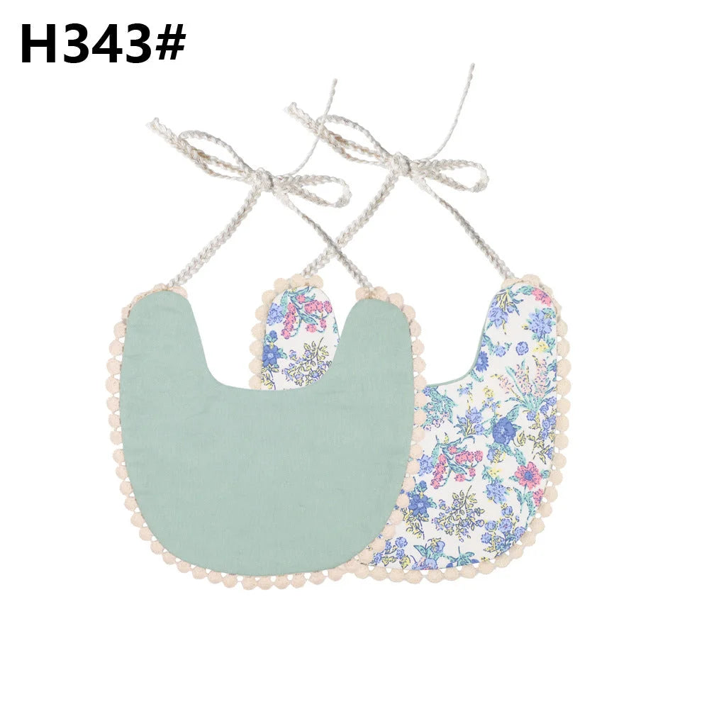 INS Popular European And American Foreign Trade Pure Cotton And Linen Two Layer Saliva Towel Amazon Hot Cross Border Supply Bib Bib - globaltradeleader