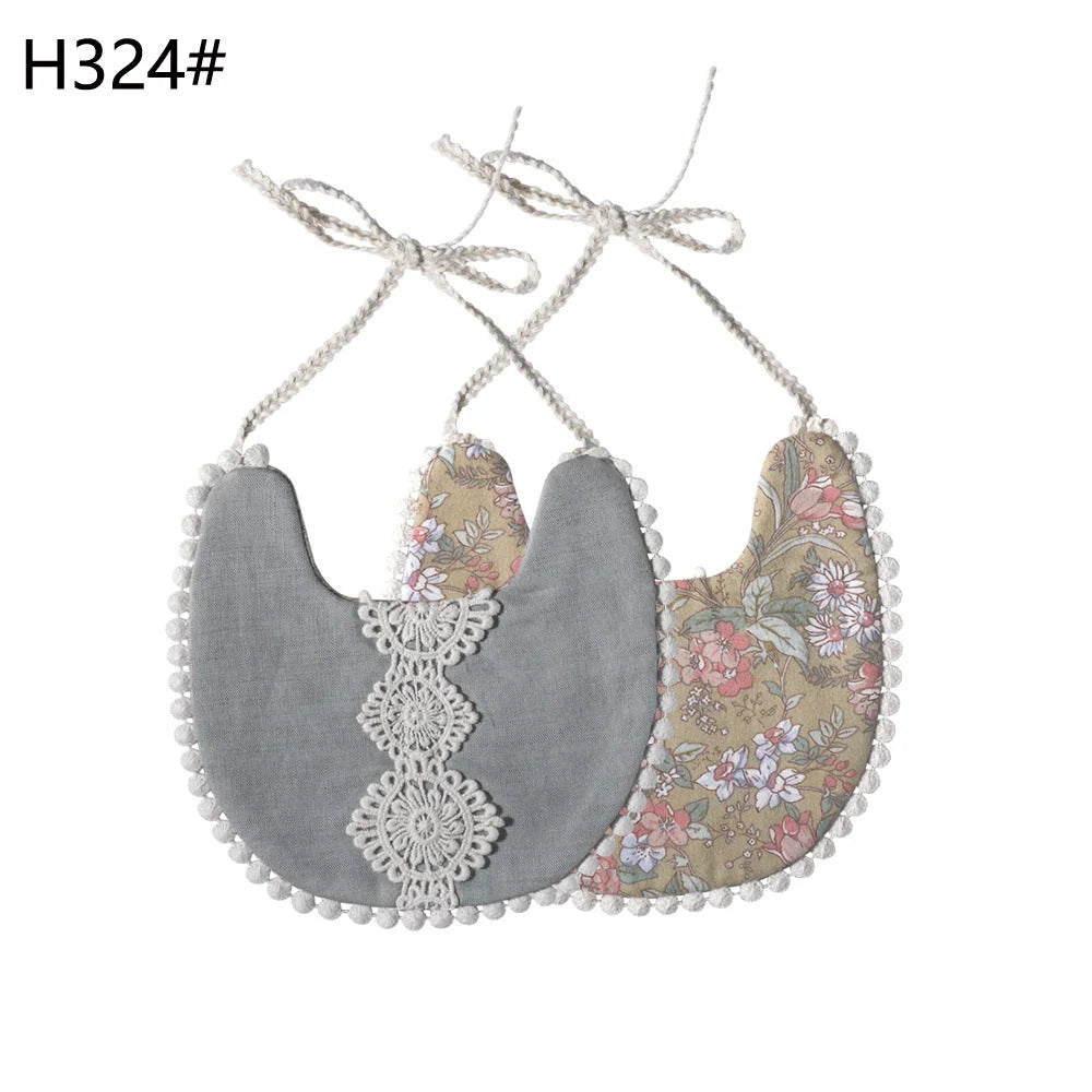 INS Popular European And American Foreign Trade Pure Cotton And Linen Two Layer Saliva Towel Amazon Hot Cross Border Supply Bib Bib - globaltradeleader