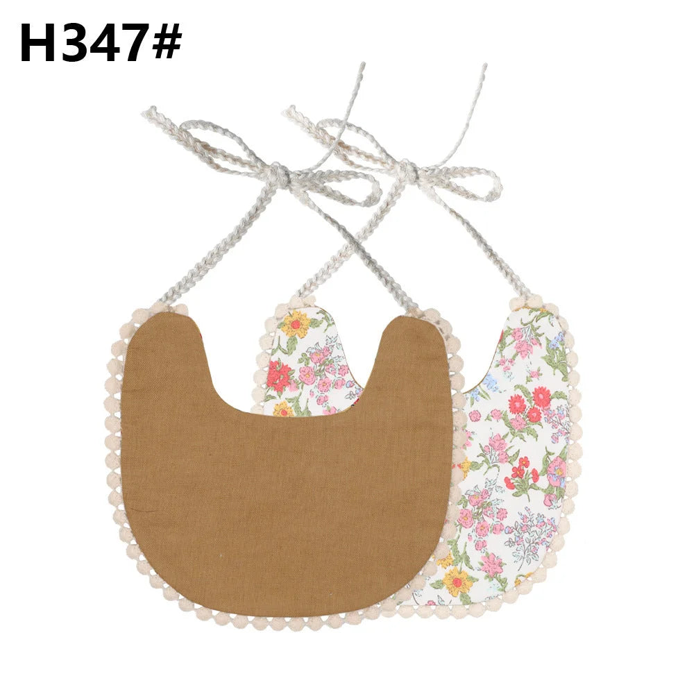 INS Popular European And American Foreign Trade Pure Cotton And Linen Two Layer Saliva Towel Amazon Hot Cross Border Supply Bib Bib - globaltradeleader