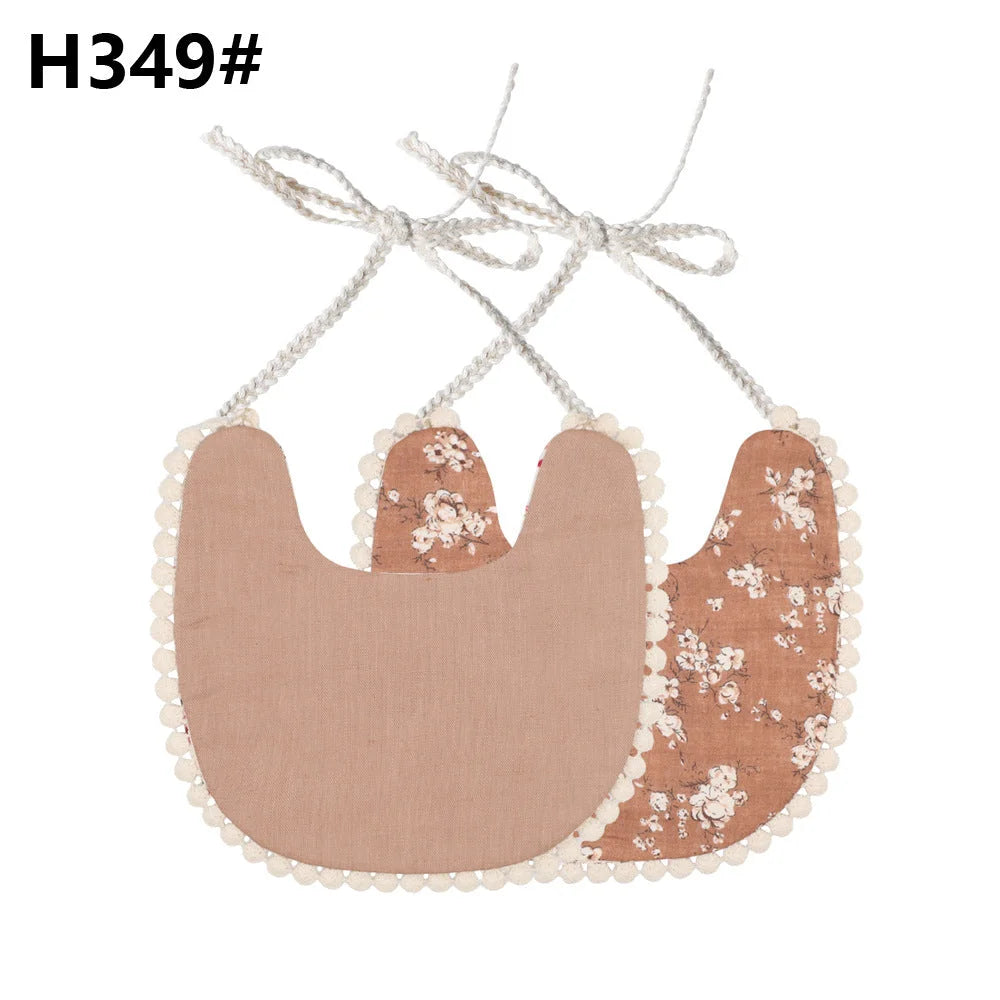 INS Popular European And American Foreign Trade Pure Cotton And Linen Two Layer Saliva Towel Amazon Hot Cross Border Supply Bib Bib - globaltradeleader