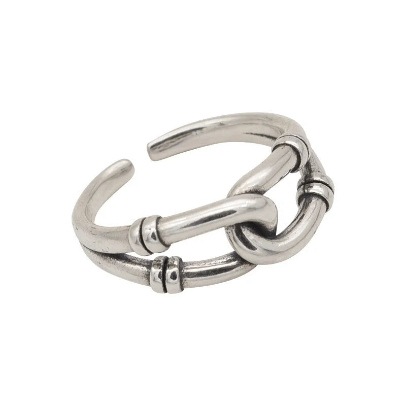 Ins Trend Retro Ring Ring Female Thai Silver Cold Wind Chain Simple Fashion 2022 New Korean Jewelry - globaltradeleader