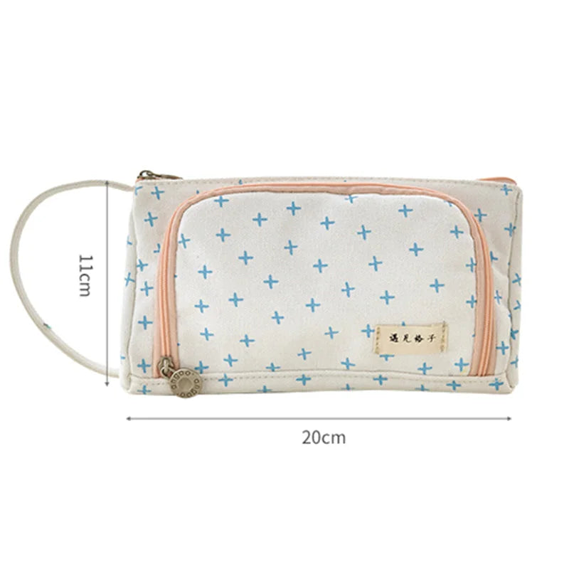 Korean Style Simple Candy Color Student Canvas Large-capacity Pencil Case - globaltradeleader