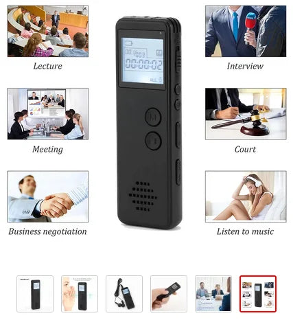 Long Distance MP3 Digital Voice Recorder Noise Reduction One-key Recording 128Kbps - globaltradeleader